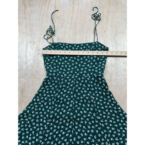 Reformation Dress Sz 2 Green Minidress  Viscose Rayon Flowers Summer “Sarah” - Picture 6 of 6